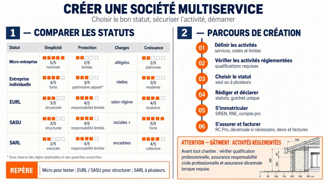 Société multiservice : comparaison des statuts et étapes de création