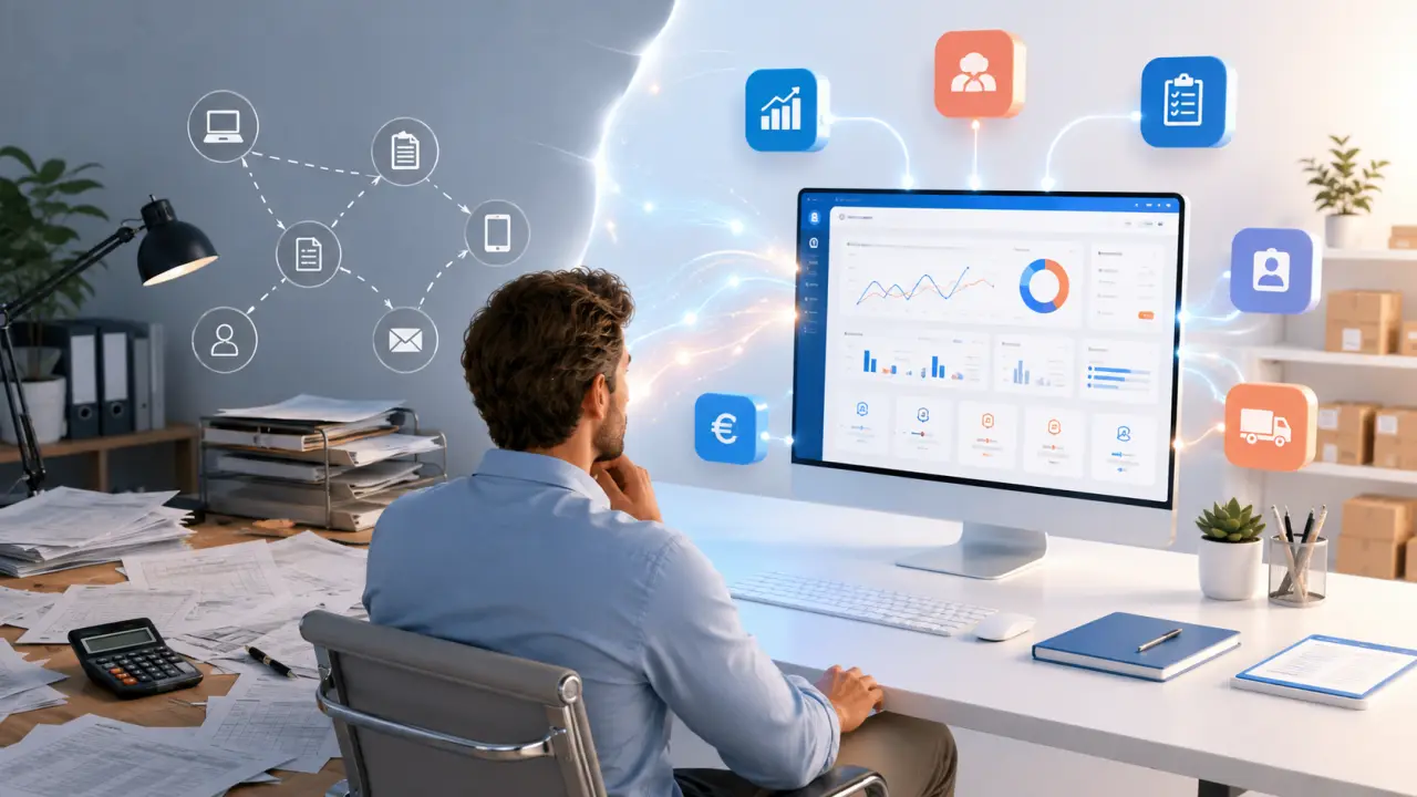 Tableau de bord ERP remplaçant plusieurs tableurs dans une PME
