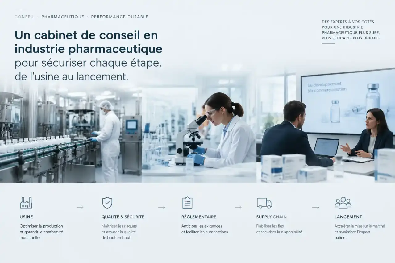 Un cabinet de conseil en industrie pharmaceutique pour sécuriser chaque étape, de l’usine au lancement