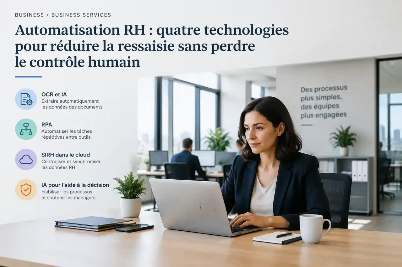 Automatisation RH : quatre technologies pour réduire la ressaisie sans perdre le contrôle humain