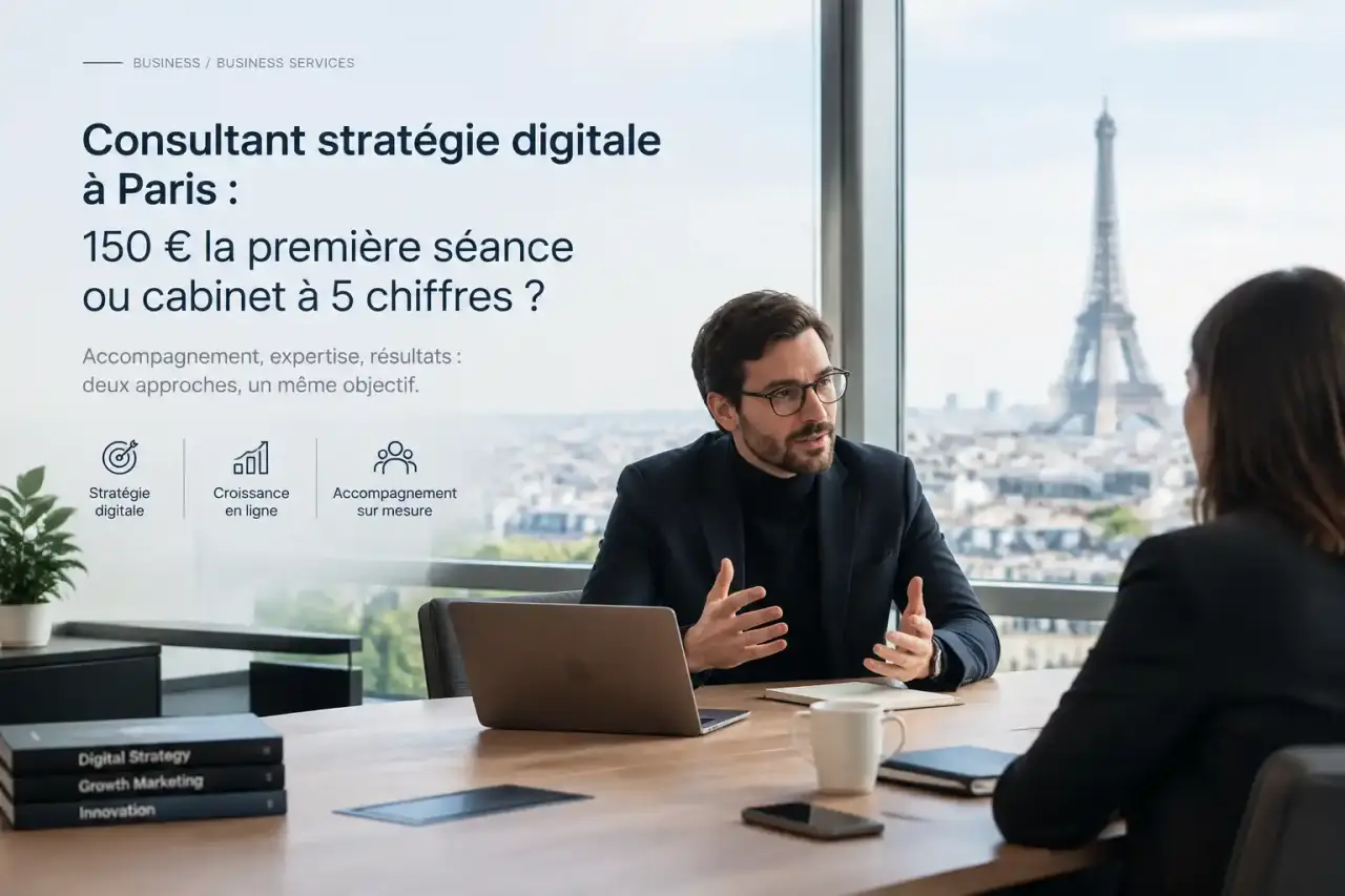 Consultant stratégie digitale à Paris : 150 € la première séance ou cabinet à 5 chiffres ?