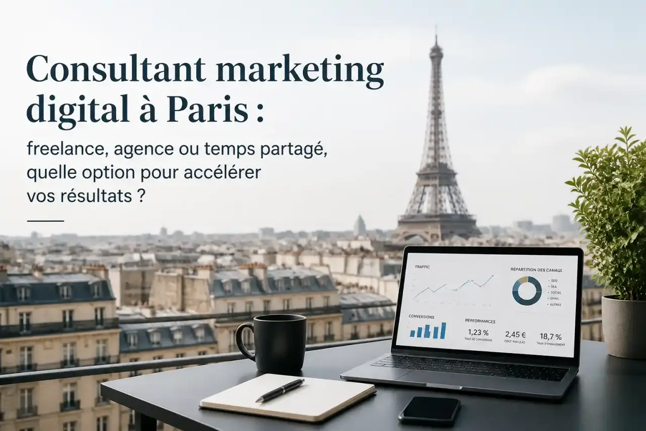Consultant marketing digital à Paris : freelance, agence ou temps partagé, quelle option pour accélérer vos résultats ?